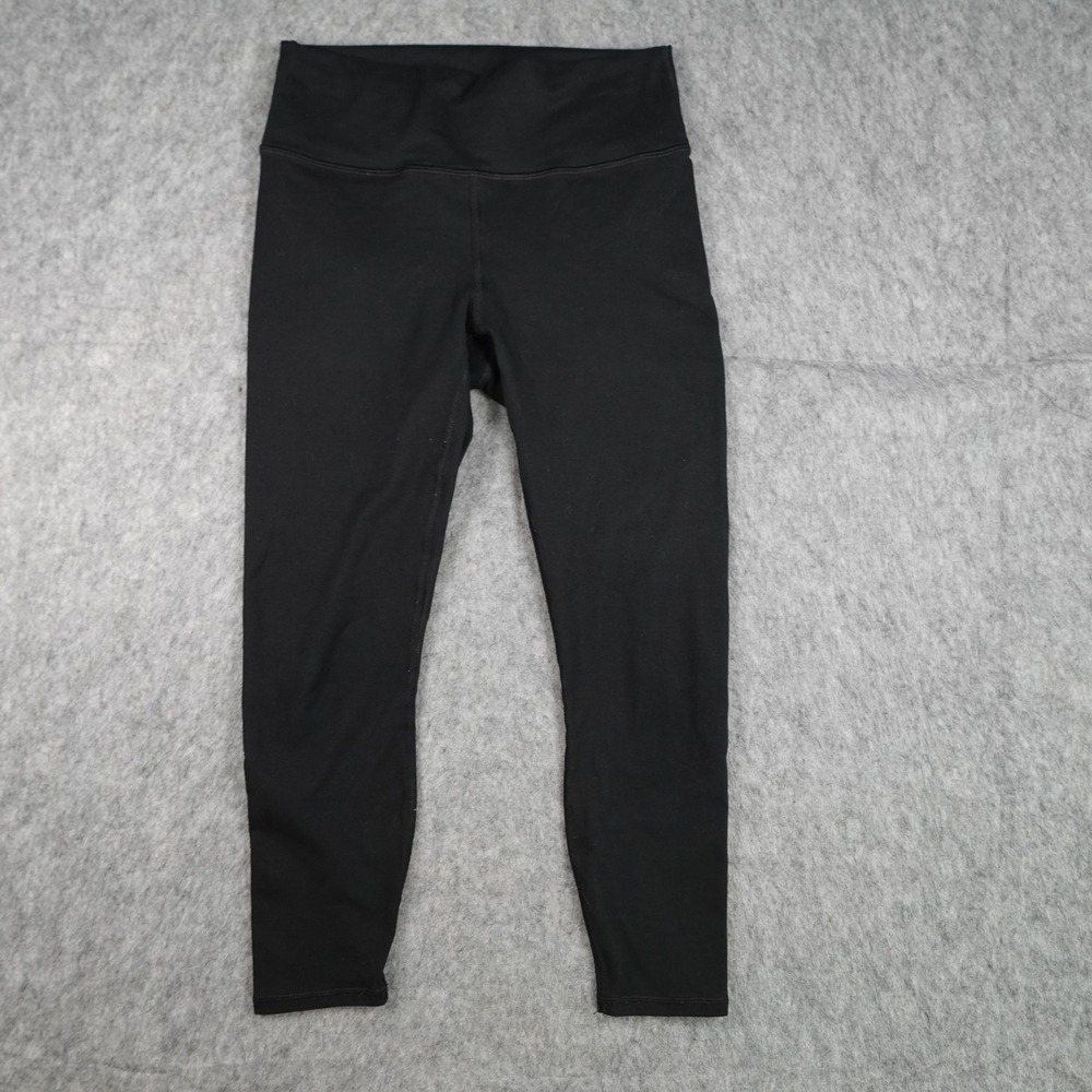 Fabletics Leggings Women Medium Black Powerhold High Waisted Crop 23" Yoga Run